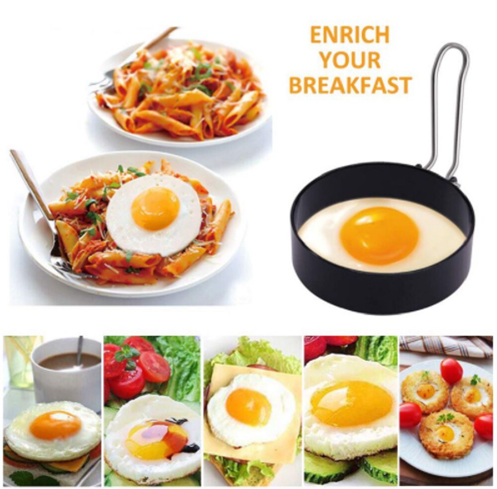 2-Piece Non-Stick Egg Shaper & Pancake Mold Ring Set -Cooking Tool Breakfast Aid