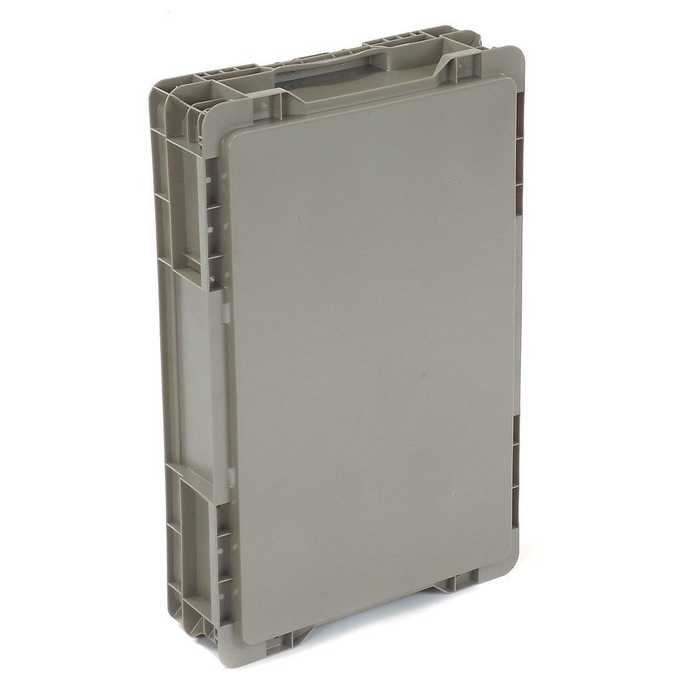 Global Industrial Stackable Solid Straight Wall Container 24"Lx15"Wx5"H Gray