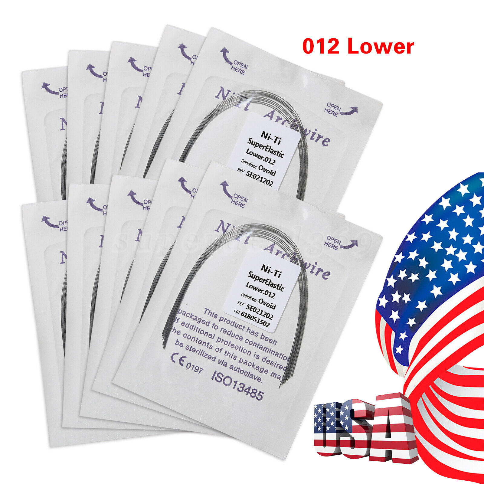 100 Dental Orthodontic Super Elastic Niti Arch Wire Round Ovoid Form Archwire ns