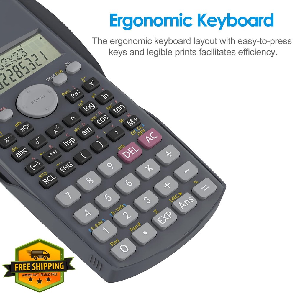 Helect 2-Line Engineering Scientific Calculator Black School Business