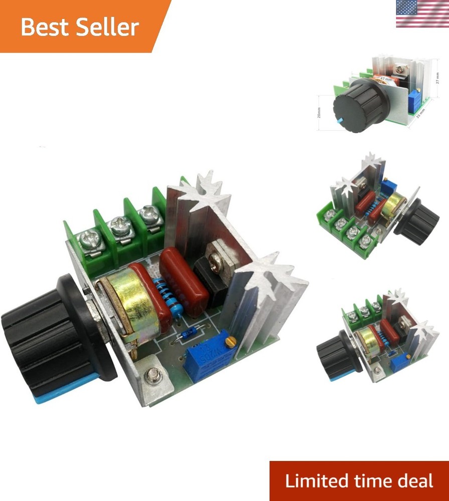 Adjustable 2000W Speed Regulator with LCD for Custom Voltage Settings - 50V-220V