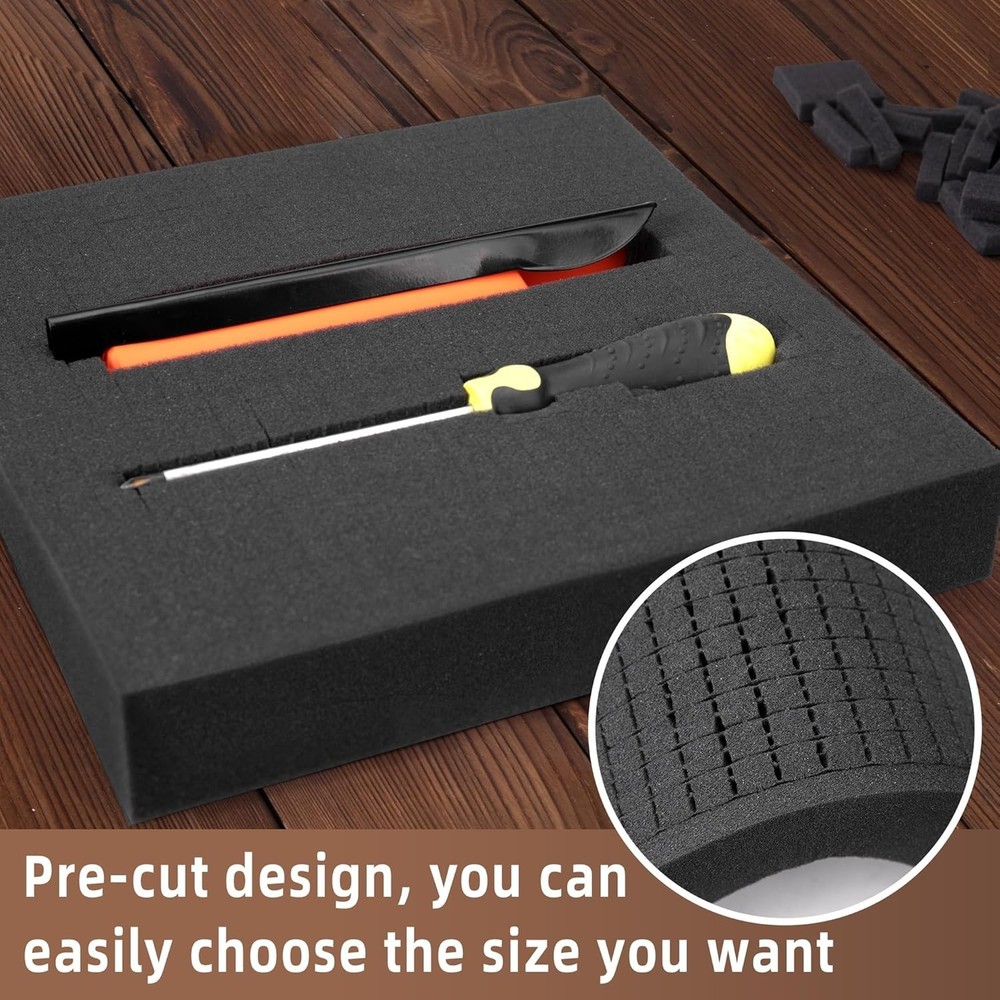 Customizable 12 x 12 x 2” Black Foam Inserts - Perfect for Games & Tools