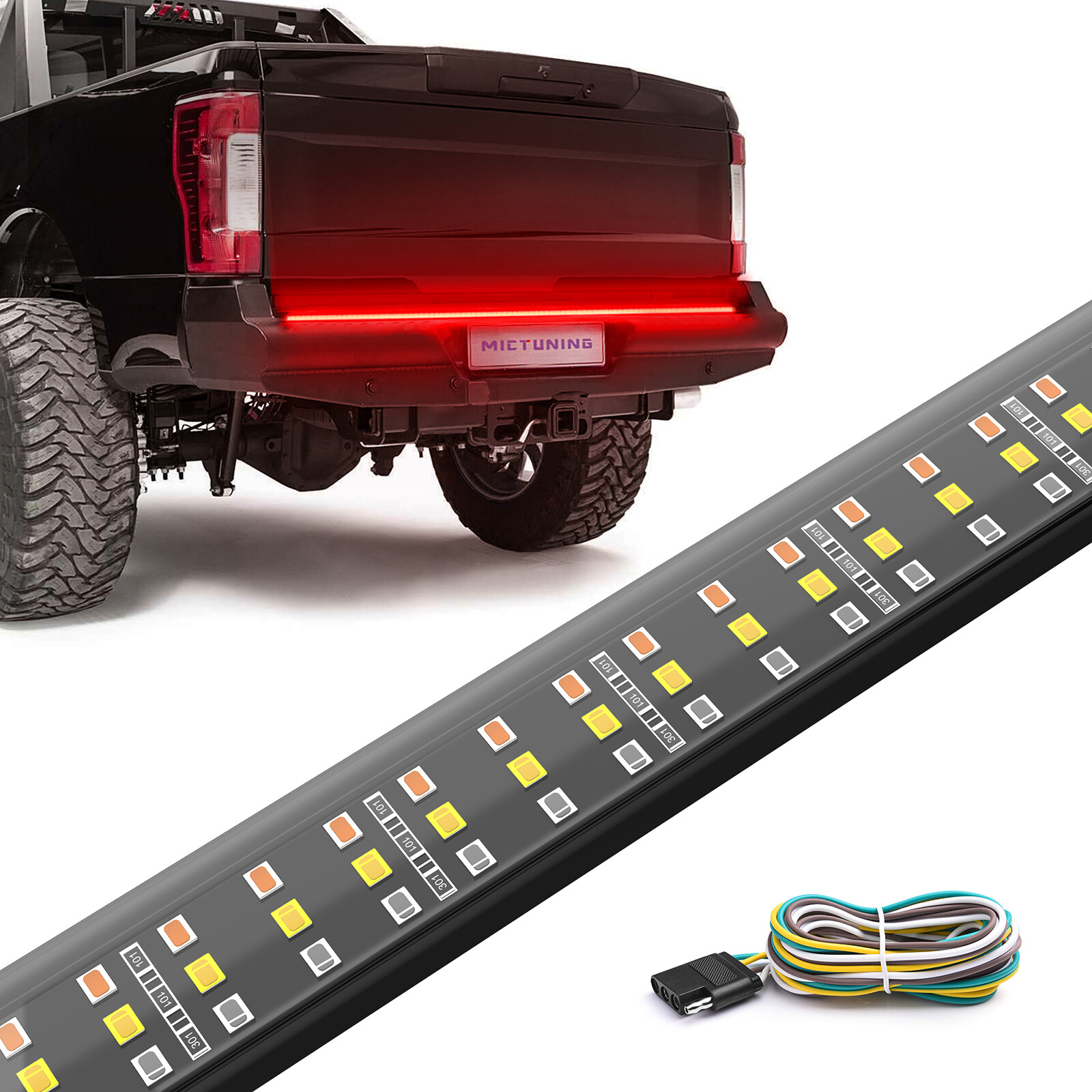 Truck 48" Inch Tailgate LED Light Bar Brake Reverse Turn Signal Stop Tail Strip
