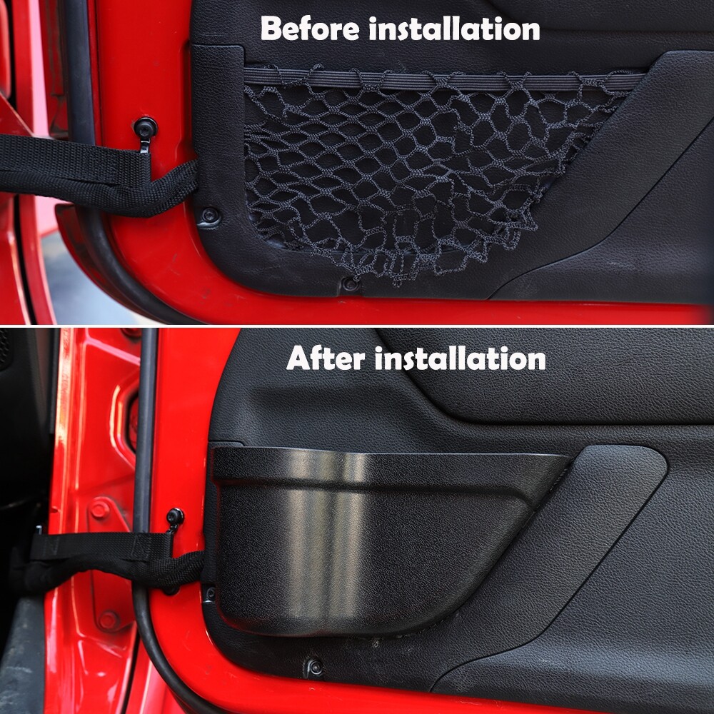 Front & Rear Door Net Pocket Storage Box Organizer For Jeep Wrangler JK 11+ 4-Dr