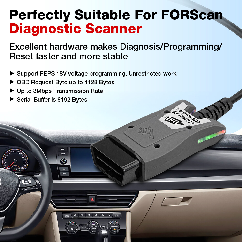 Vgate vLinker FS USB ELM327 OBD2 Scanner For Ford FORScan HS/MS-CAN Auto Switch