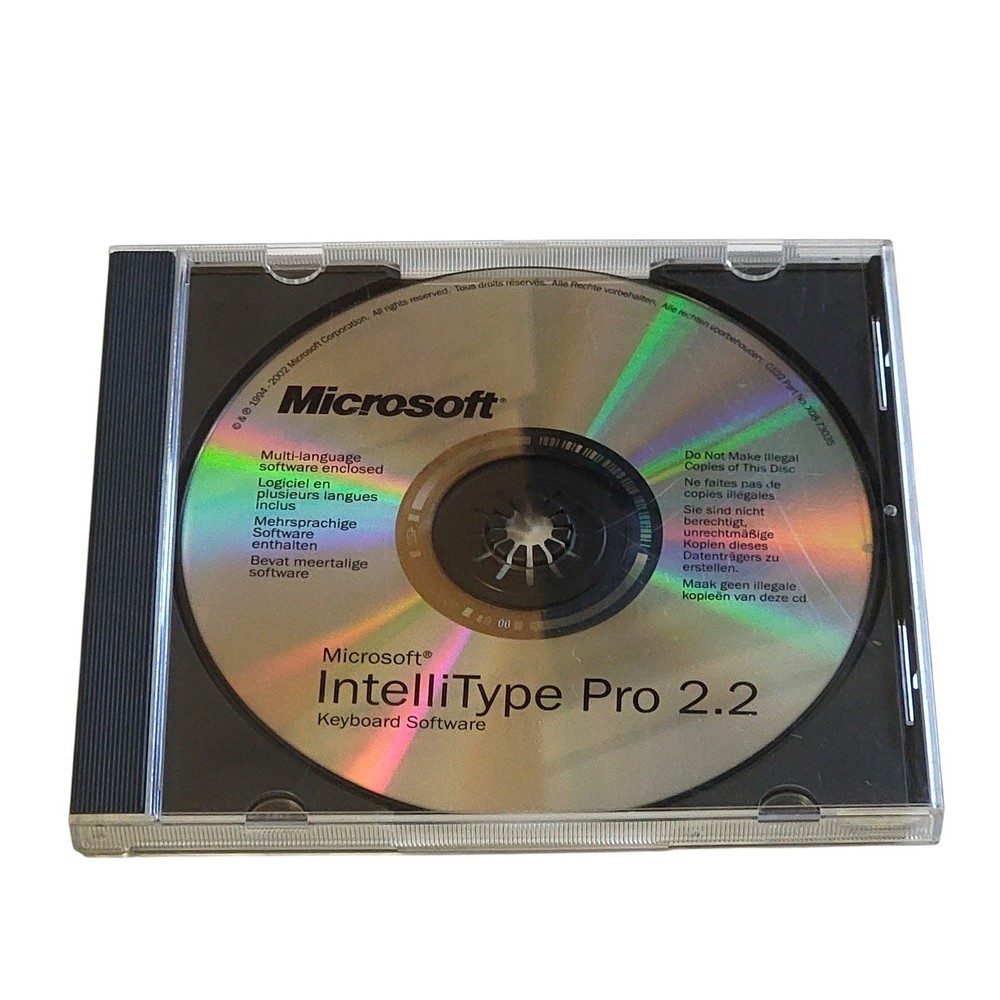 VTG 2000s Microsoft IntelliType Pro 2.2 Keyboard Software CD-ROM Multi-Language
