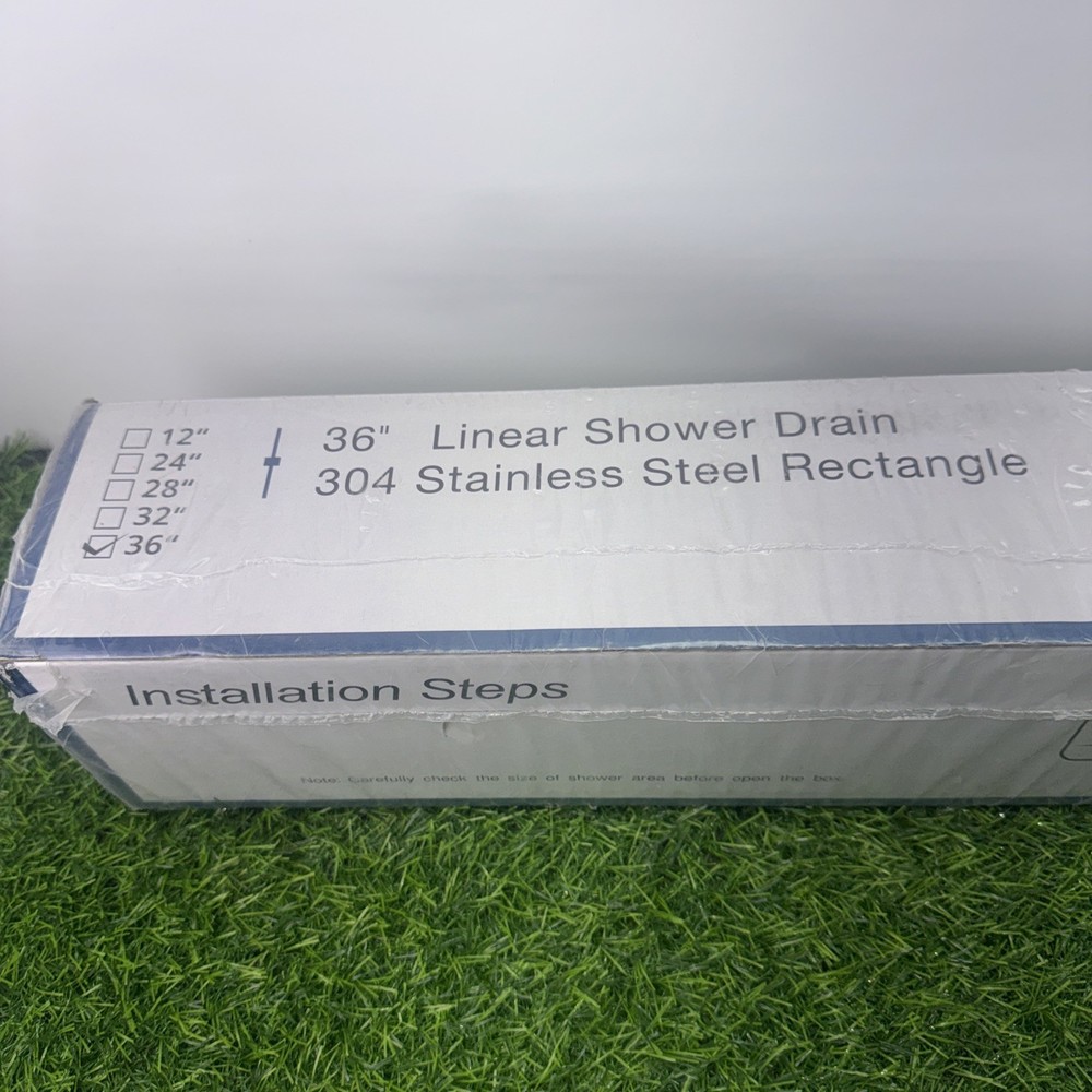 Neodrain 36" Rectangular Linear Shower Drain w/Brick Pattern Brushed Stainless