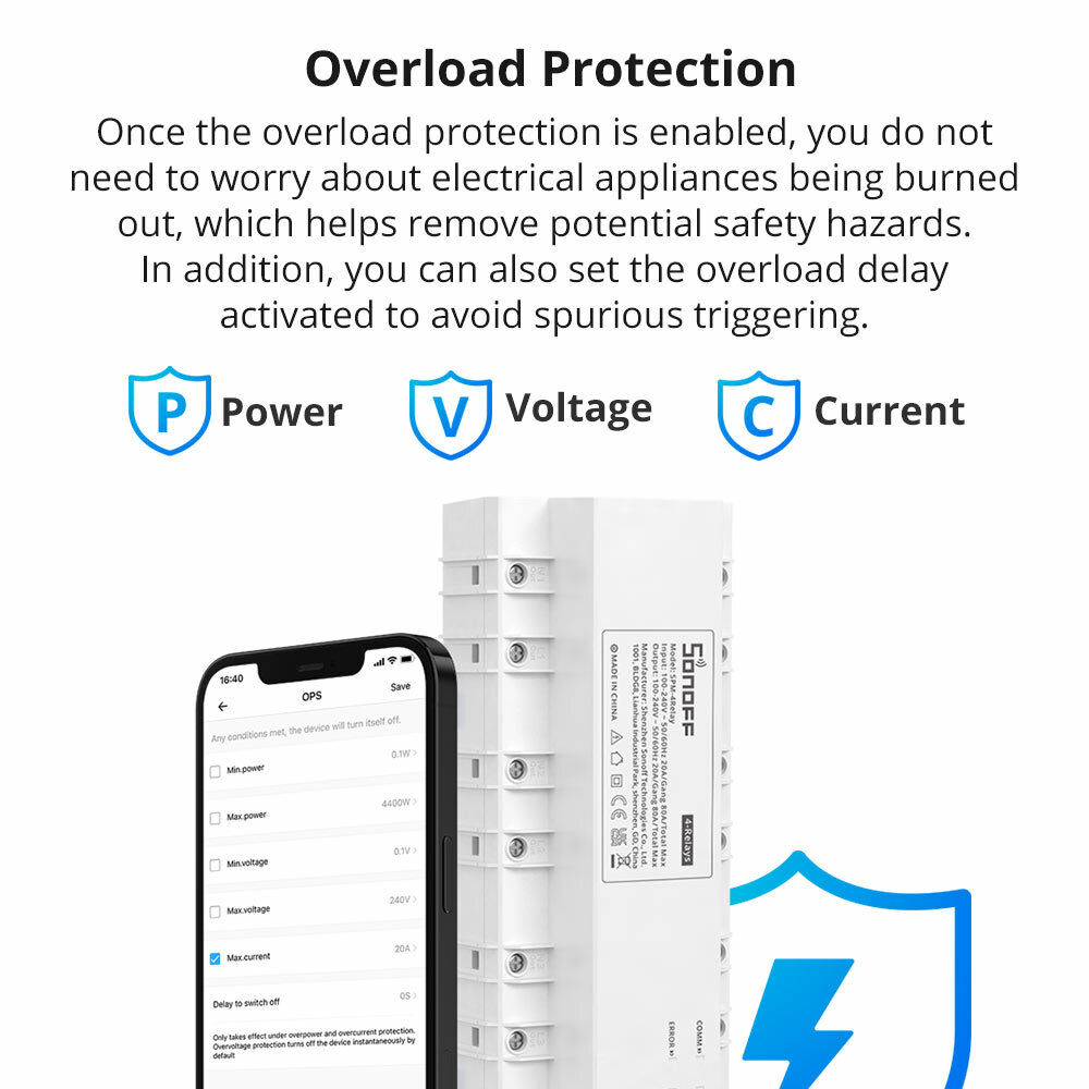 SONOFF Wifi Smart Stackable Power Consumption Metering RS-485 Relay Switch