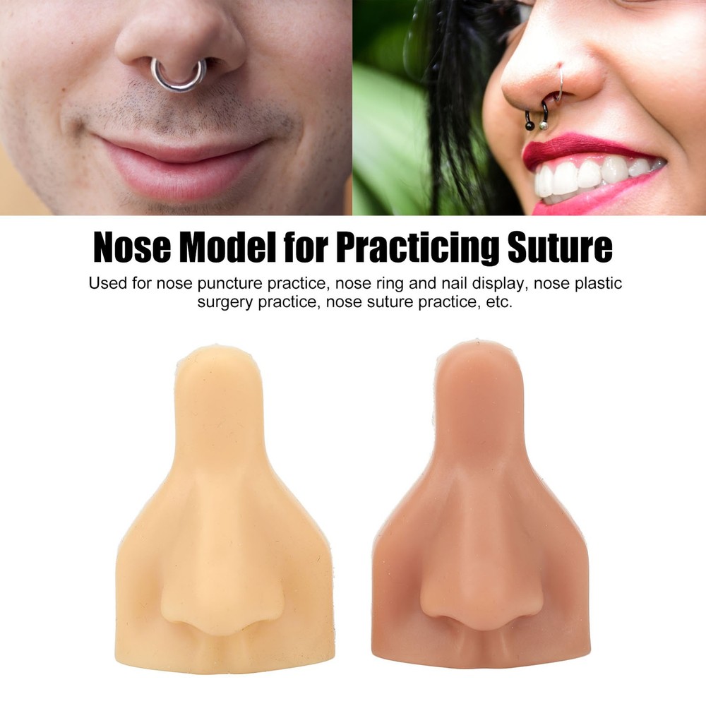2pcs Soft Silicone Nose Model High Simulation For Practicing Suture