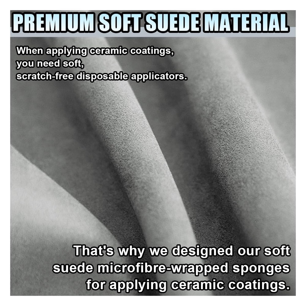 Suede Microfiber Applicator Pad Ceramic Coating Sponge 4PCS Gray Detailing