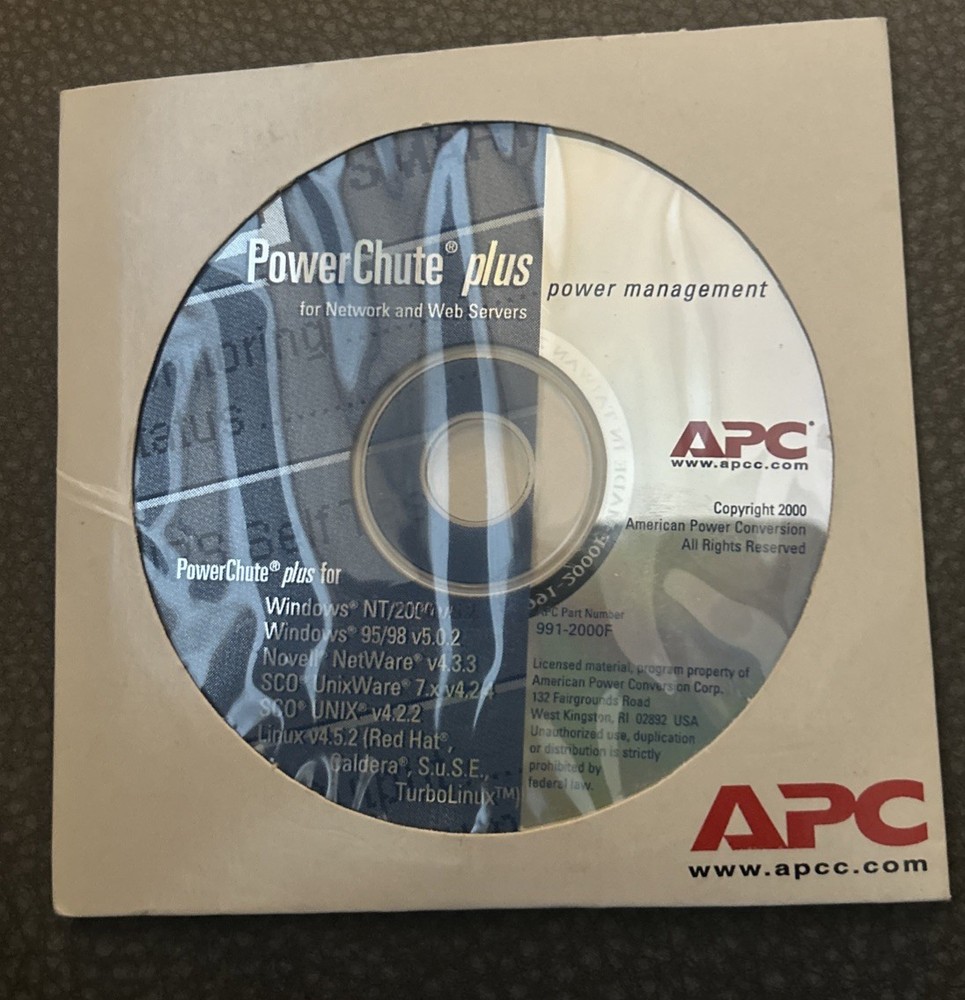 APC PowerChute Plus For Network & Webservers CD