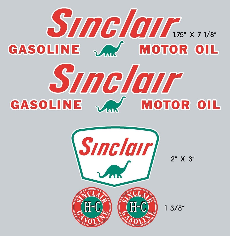 SINCLAIR GASOLINE CUSTOM TANKER DECAL SET