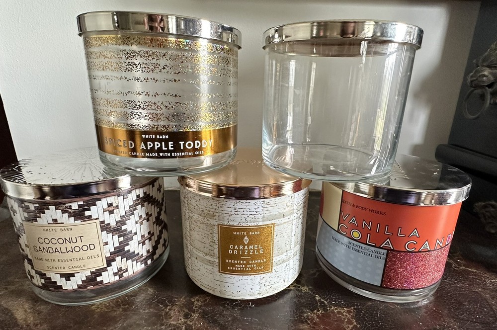 EMPTY White Barn Candle Jars