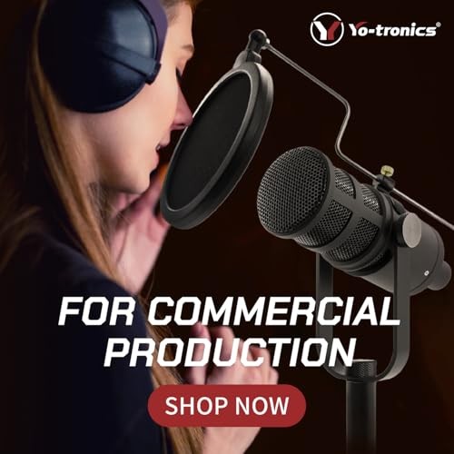 YTM-165D Dynamic XLR Podcast Microphone with Mid-Range Boost, Low-Cut Filter,