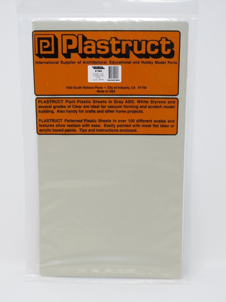 Plastruct 91584 Random Polished Stone Patterned Sheets N Scale 1:200
