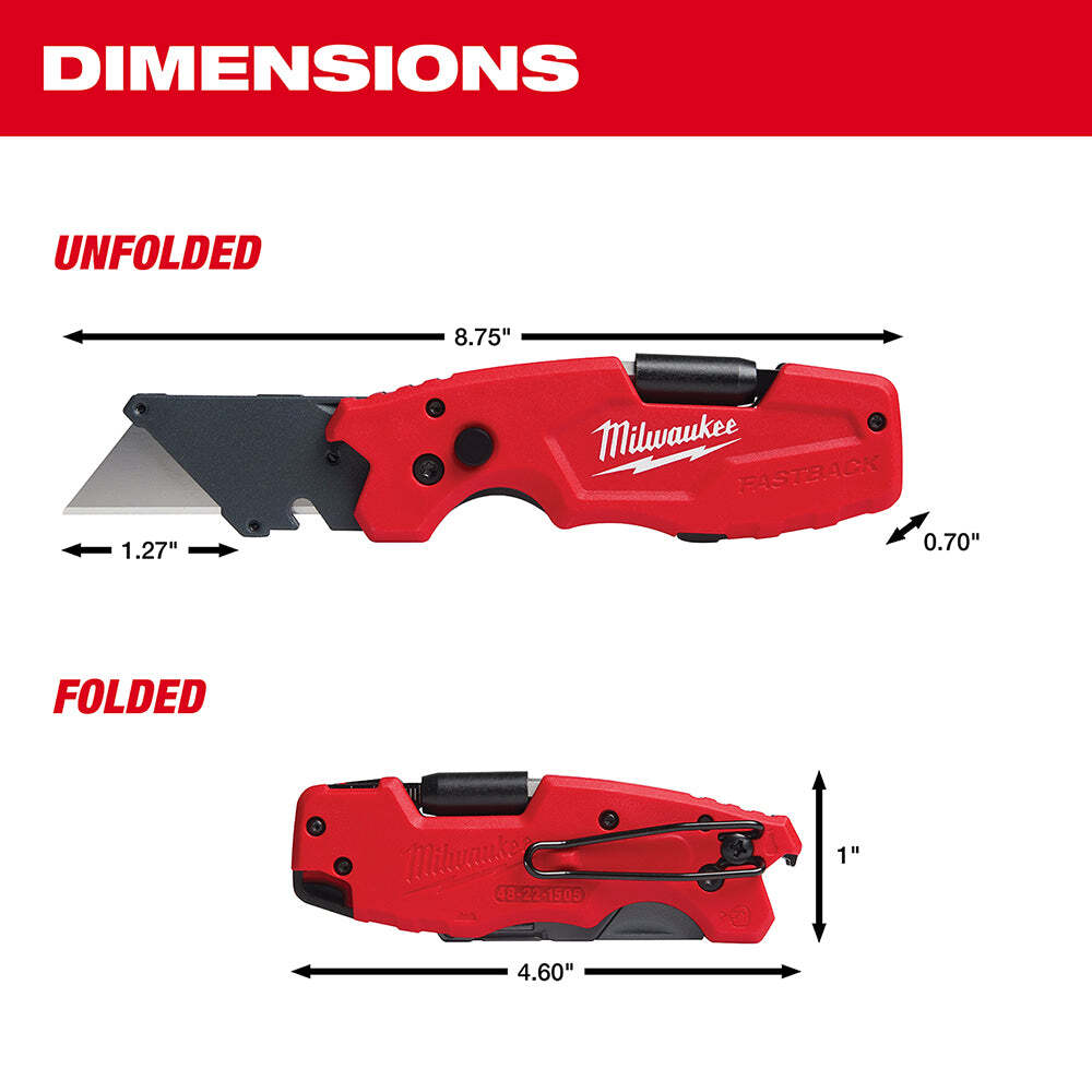 Milwaukee 48-22-1505 FASTBACK 6 in 1 Folding Utility Knife