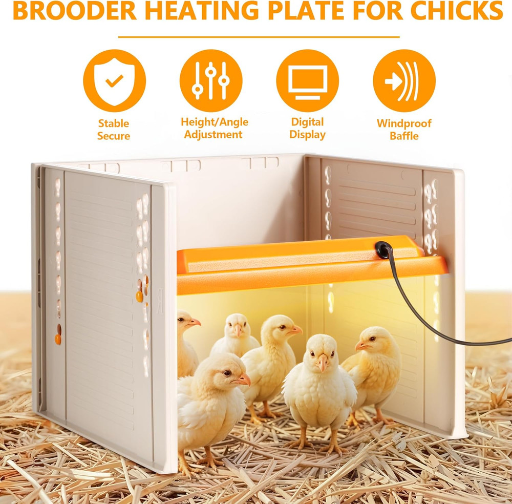Chick Brooder, Chicken Brooder Heating Plate for Chicks with Adjustable Height a
