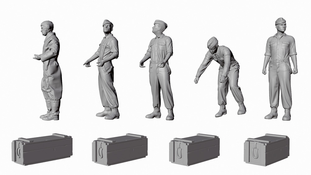 WWII Luftwaffe - Loading Junkers JU-52 - 5 Figure Set