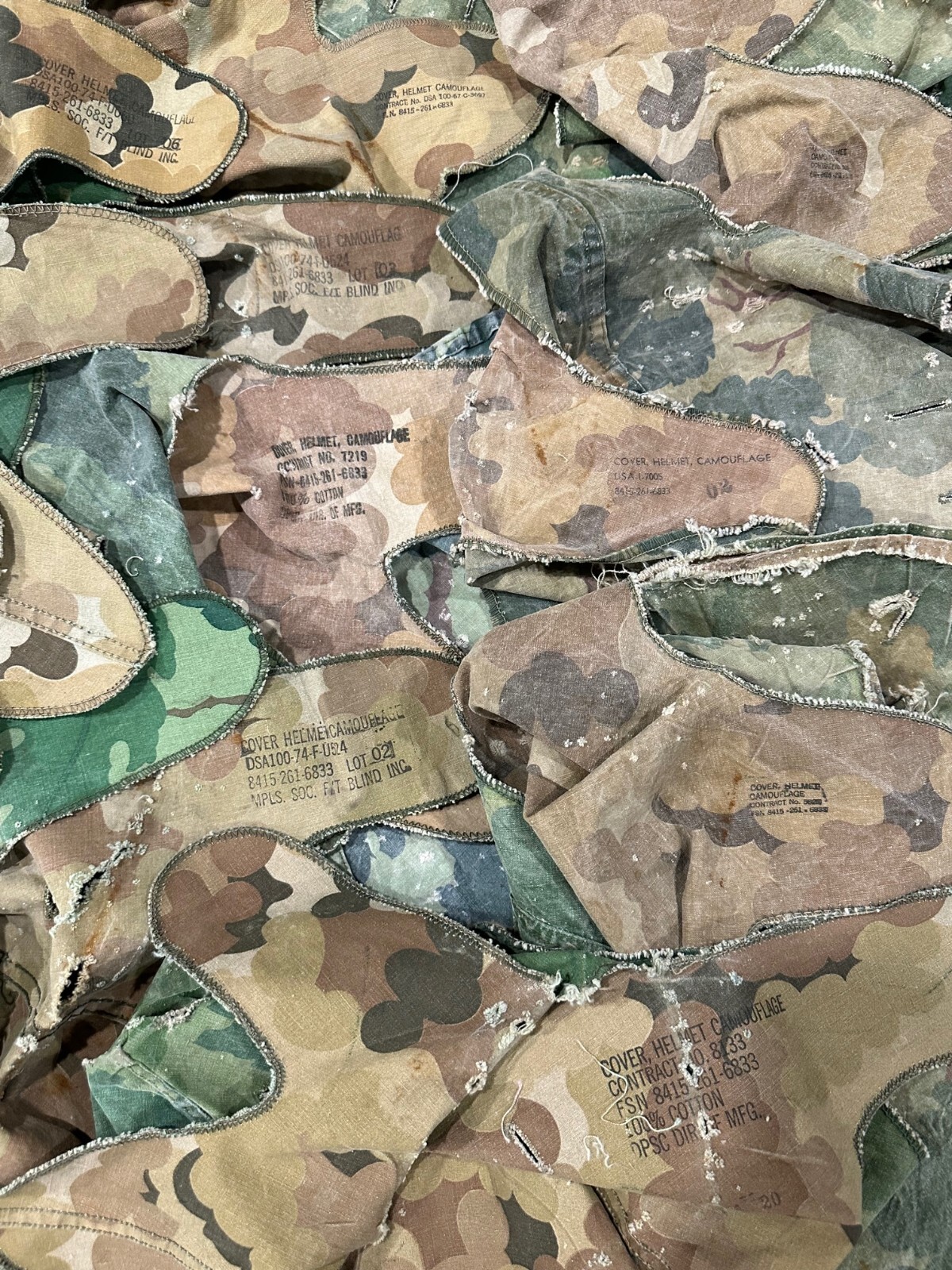 USGI Mitchell Pattern Helmet Cover, Vietnam War US Army USMC, T-107