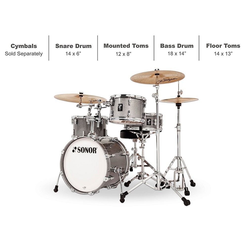 SONOR AQ2 Bop Maple 4-Piece Shell Pack Titanium Quartz