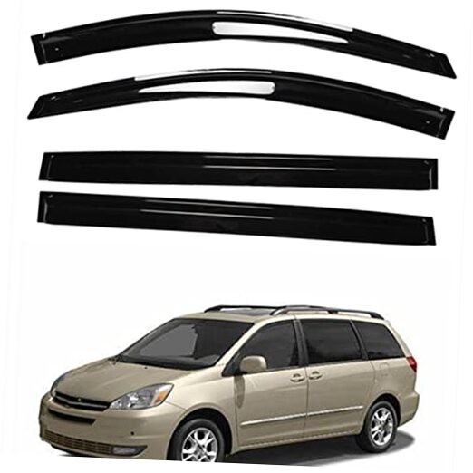 Side Window Vent Visor Rain Deflector Guard Replacement for Sienna 2004 2005