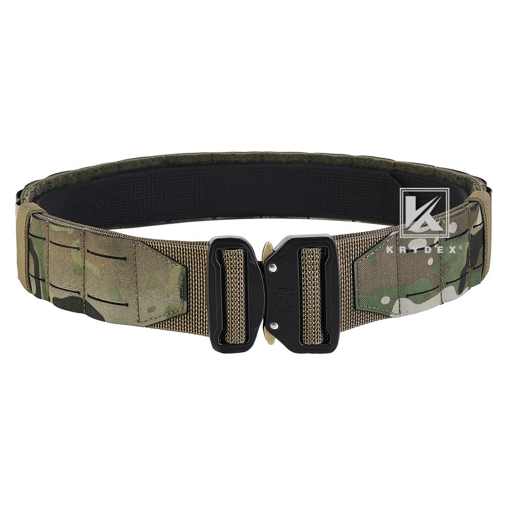 KRYDEX Tactical 2 in Battle Belt Laser Cut MOLLE Inner Belt Padded Anti-Slip Pad