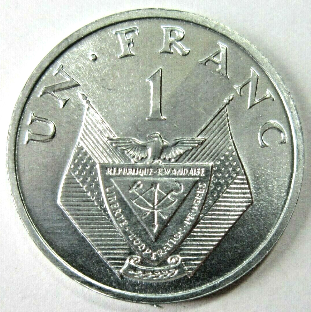 RWANDA. 1 FRANC, 1969. UNCIRCULATED.