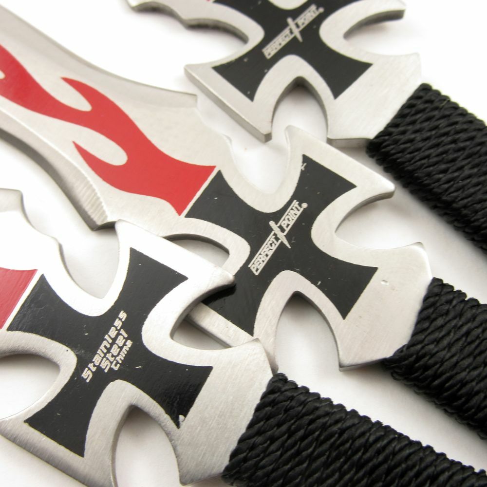 7" Perfect Point 3-Pc. Flaming Chopper Throwing Knife Set