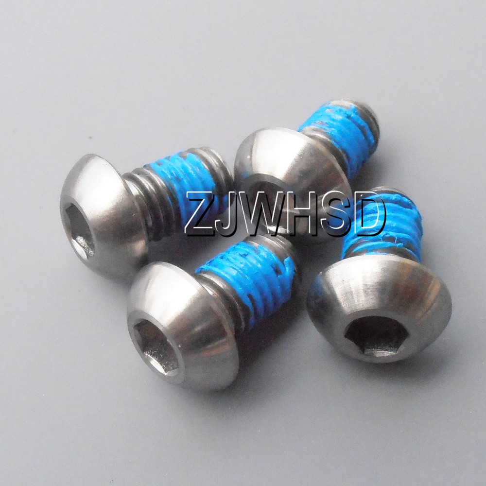 4pcs M6 x 10 mm Ti Titanium Screw Bolt Allen Hex Socket Button Head ThreadLocker
