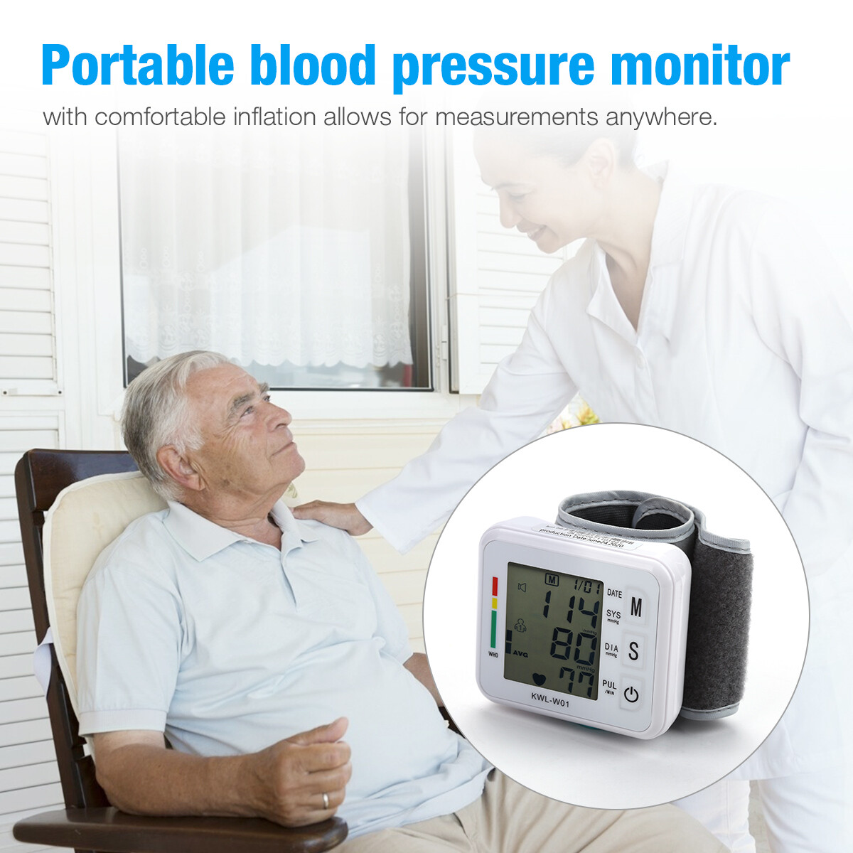 Automatic Digital Wrist Blood Pressure Monitor BP Cuff Machine Test Device USA