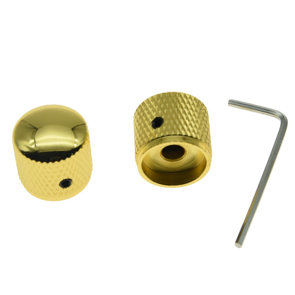 2-Pack Gold 20mm Set Screw P Bass Guitar Knobs Dome Knobs fits Precision P Bass