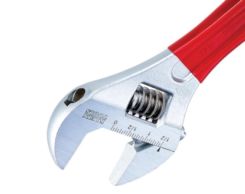 Klein Tools D507-12 12" Adjustable Wrench Extra Capacity Heavy Duty Alloy Steel