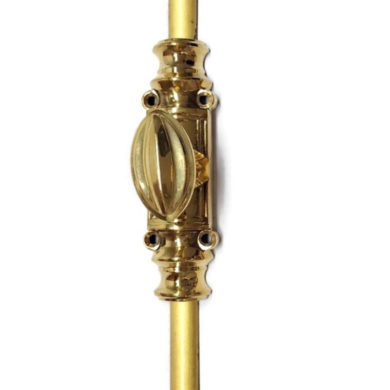 Machine-Made Cremone Espagnolette — Small Oval Knob Version — 110" (2.8 m) Solid