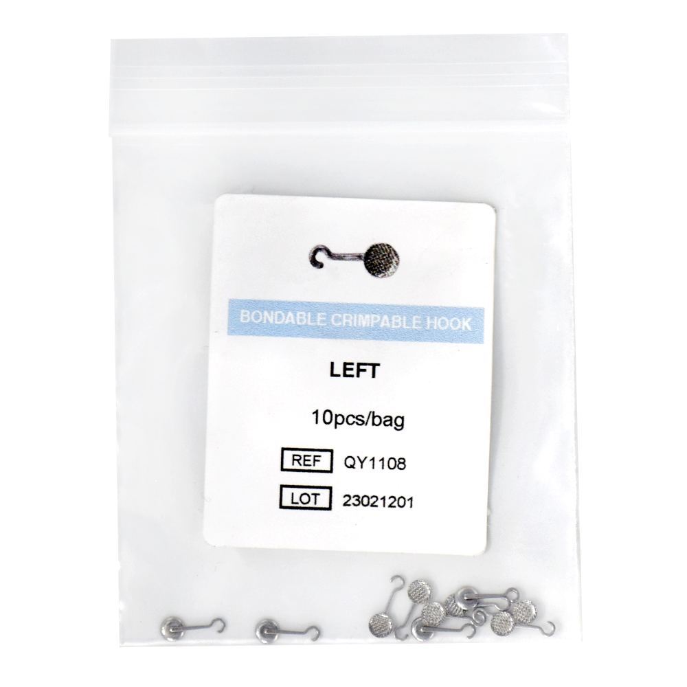 Dental Orthodontic Adhesive Crimpable Hook Bonding Sliding Button Left/Right