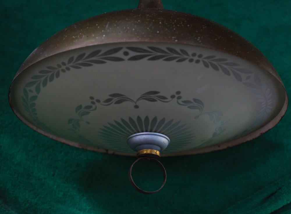 1960's Vintage Antique Solid Brass Pull Down Lamp from Morris Lapidus Office