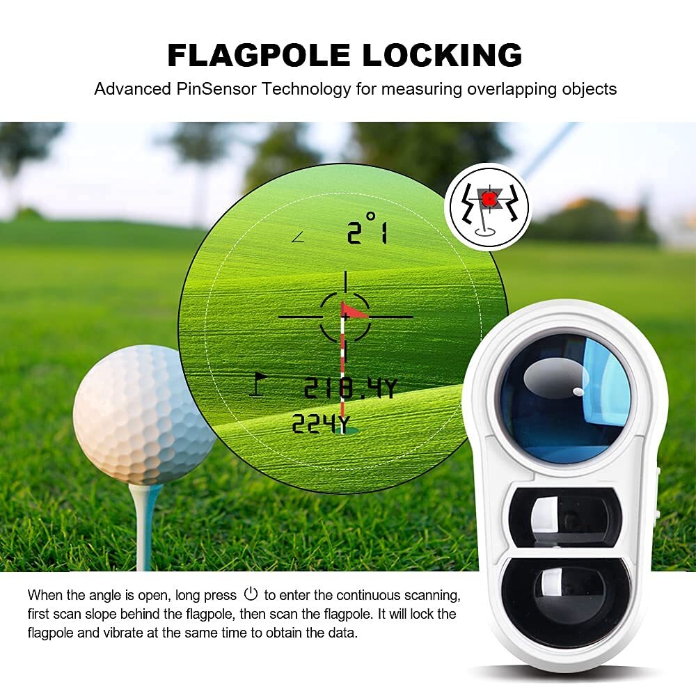 Golf Rangefinder with Slope and Pin Lock Vibration External Slope Switch for ...