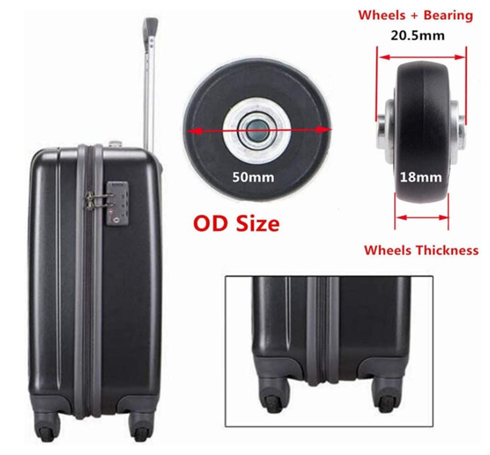 2pcs Luggage Wheel Suitcase Replacement Wheel Caster Wheel Replacement Part