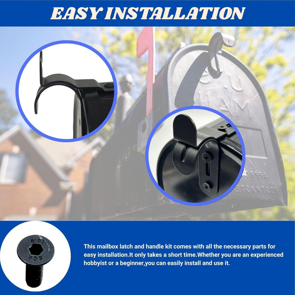 Thickened Green Mailbox Latch and Handle Kit with Screws & Nuts – Easy Install