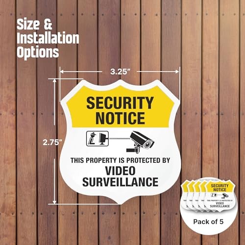 “Protected by Video Surveillance” Security Notice Decal Set | Five Pack of