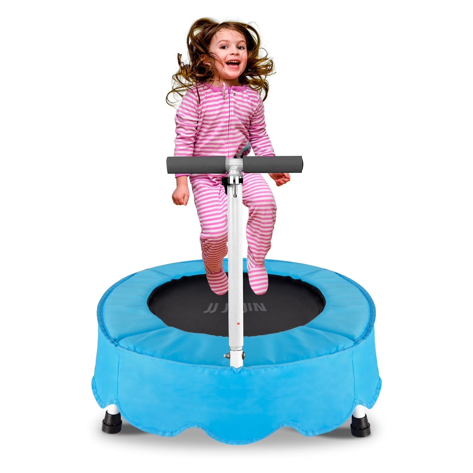 25in Kids Toddler Mini Trampoline with Safety Adjustable Handle Bar