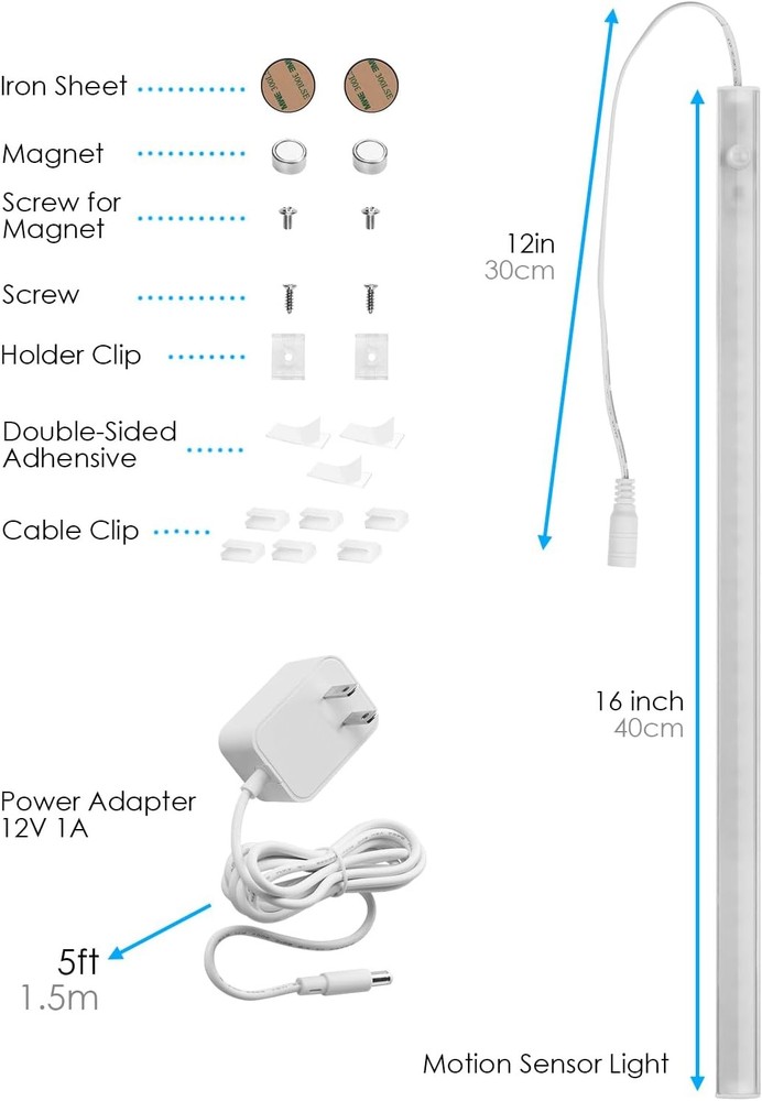 Under Cabinet Lighting, Motion Sensor Lights Indoor Plug 1 pack, Warm White