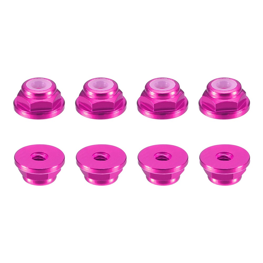 Nylon Insert Hex Lock Nuts, 8pcs - M2x0.4mm Self-Locking Nut(Pink)