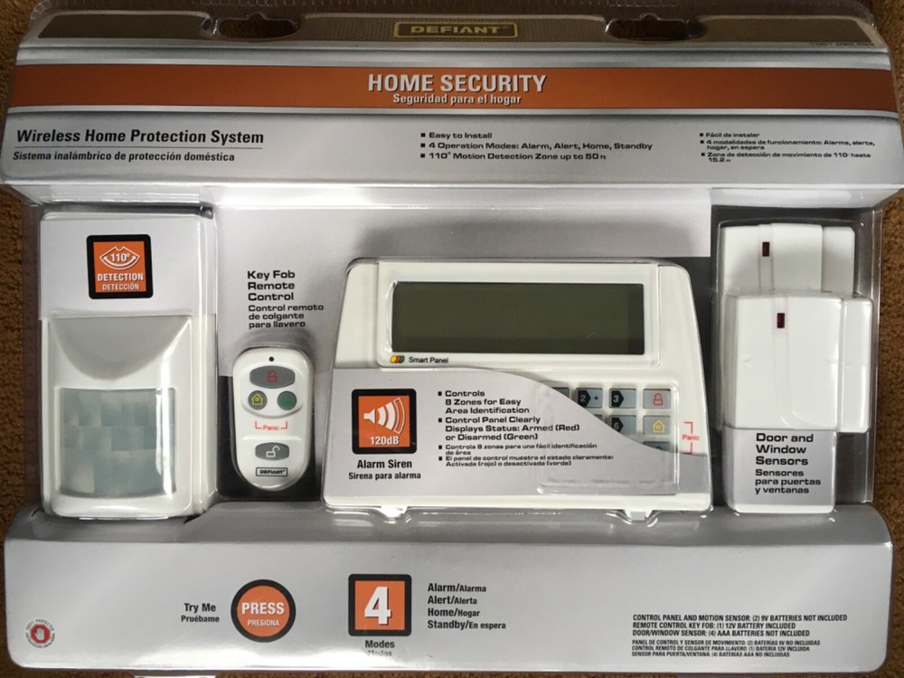 Defiant Wireless Home Security System NO Bluetooth/Internet connection required