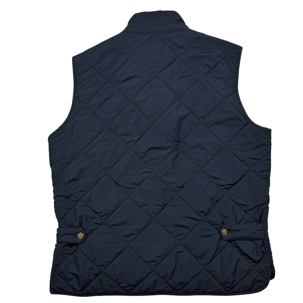 J. Crew Men's Full Zip Polyester Quilted Vest Navy Blue • Medium