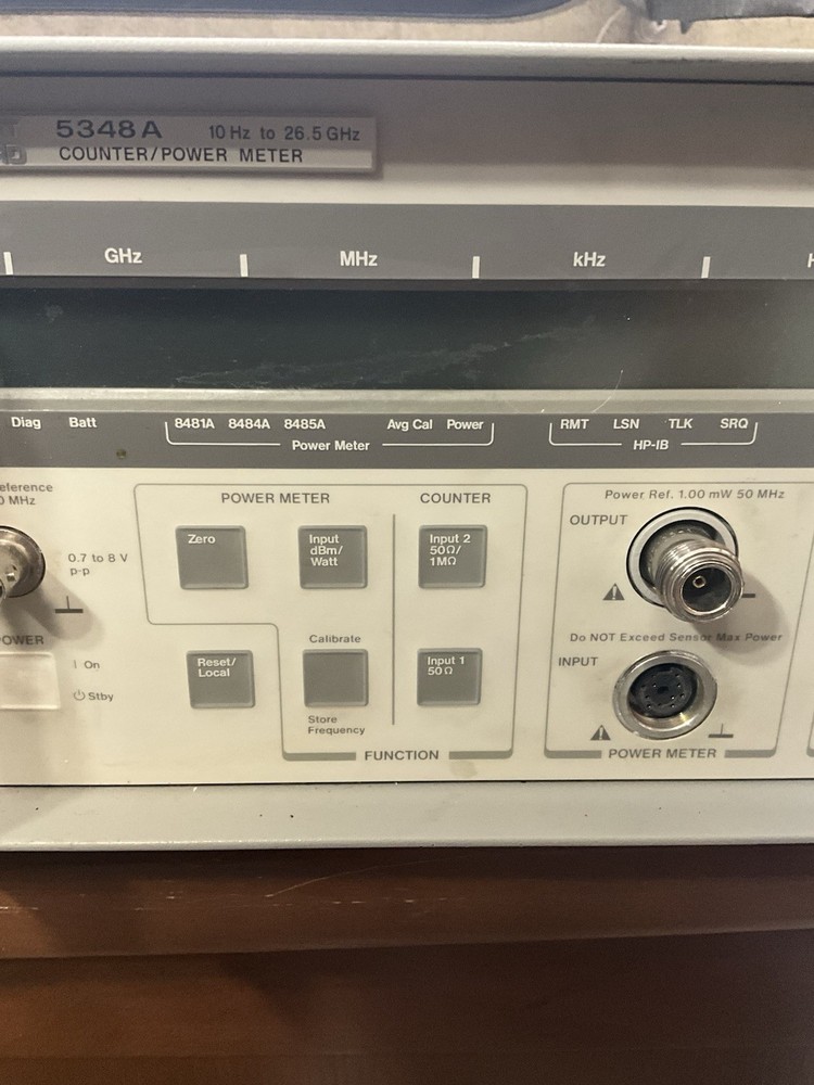 HEWLETT PACKARD 5348A MICROWAVE COUNTER POWER METER POWERS ON