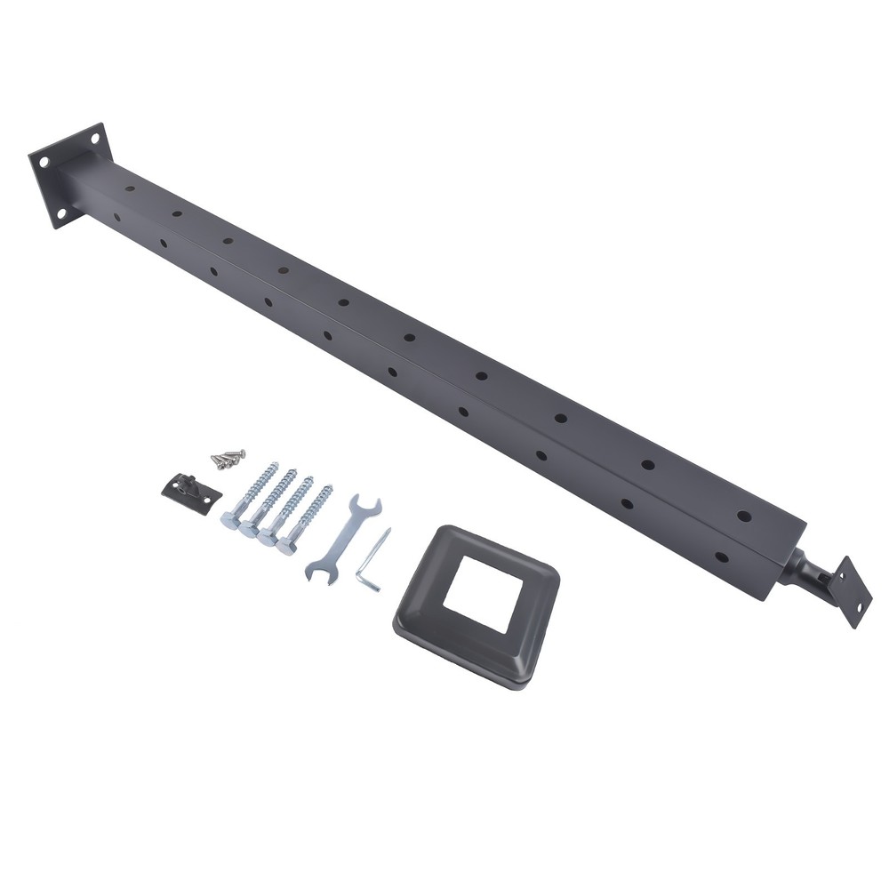 Black Cable Railing Post 35"x2"x2" Level Drilled Surface Mount Indoor Outdoor