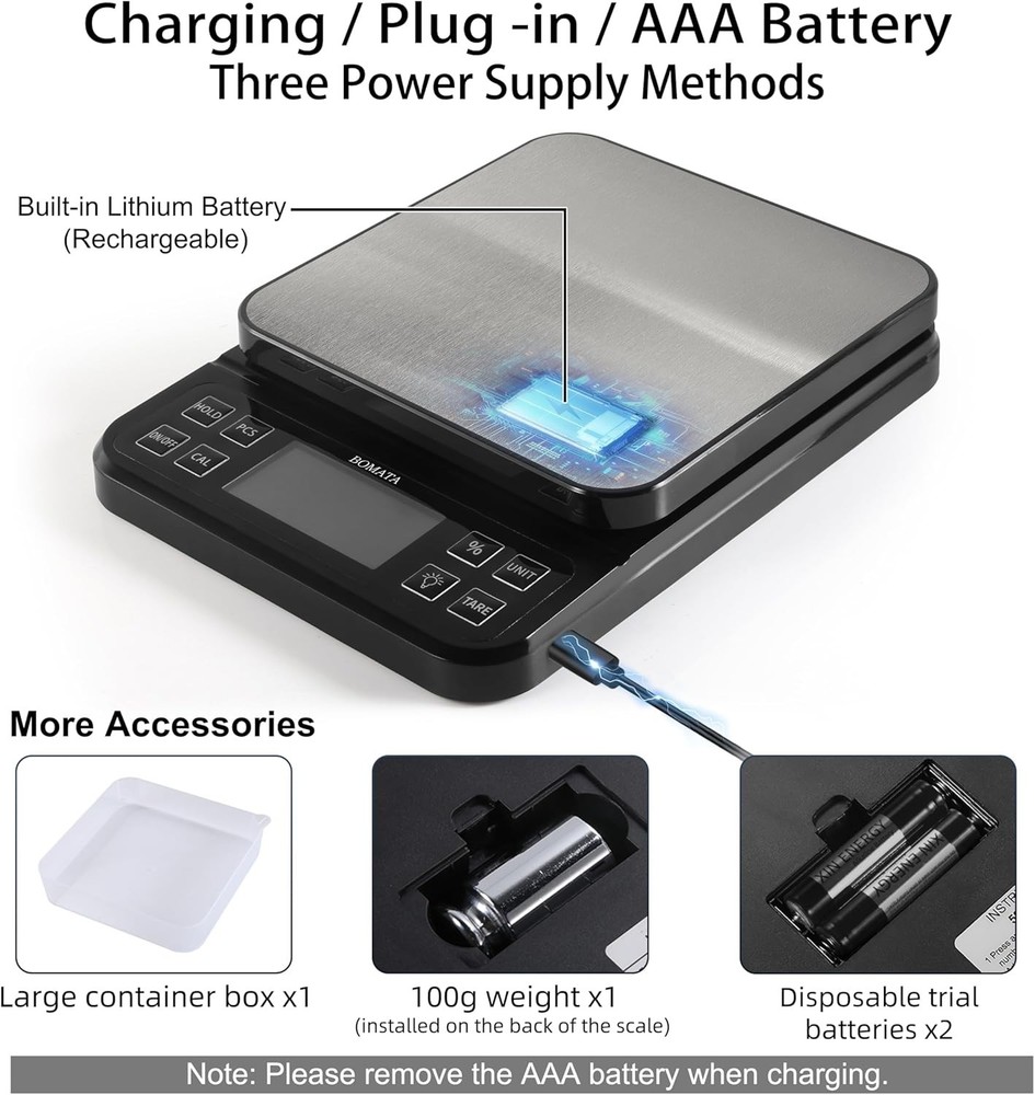 Bakery Scale, 5kg/11lb, % Percentage Function, LCD Backlight