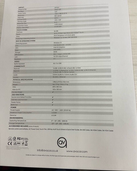 DTEN 55E Interactive Whiteboard