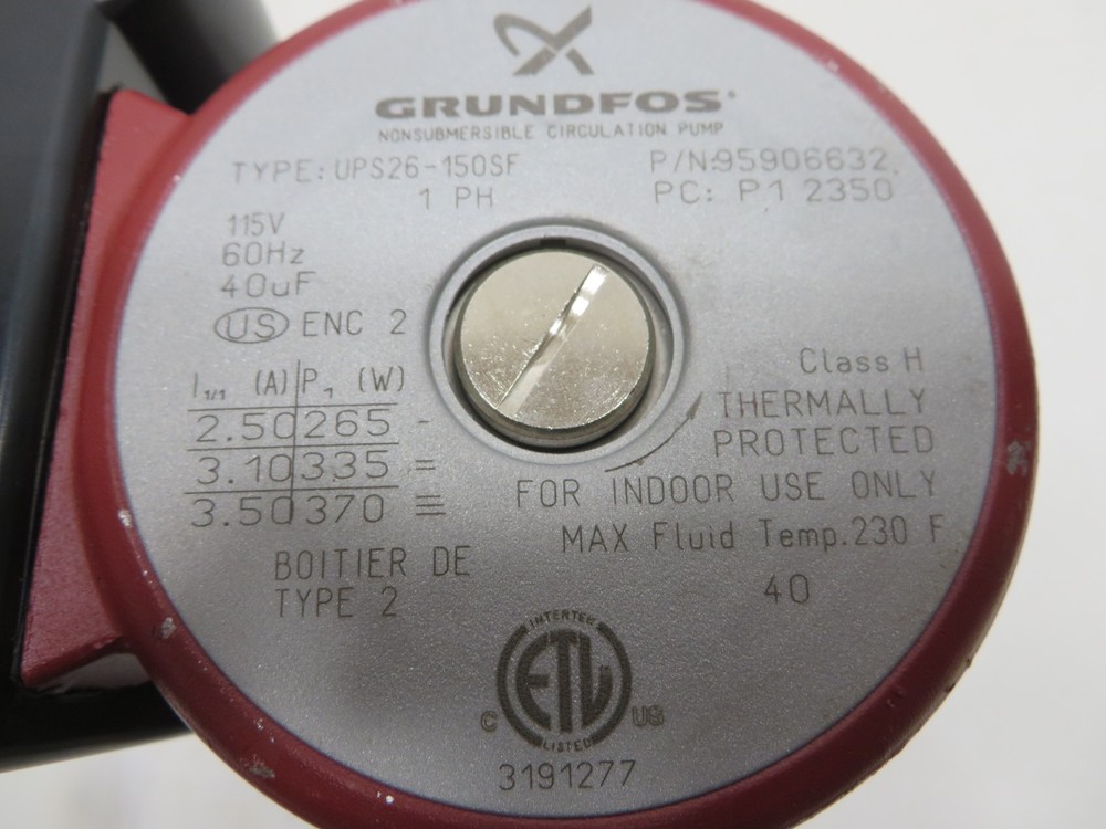 Grundfos 3 Speed Circulator Water Pump- 110vac