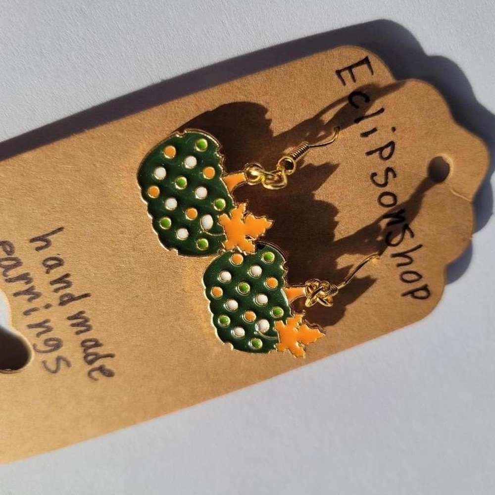 Handmade Gold Pumpkin Earrings